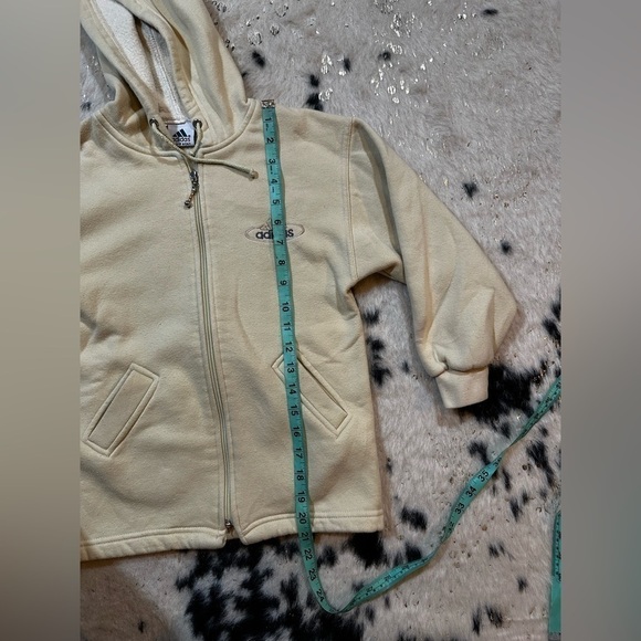 Adidas Equipment Kid's Youth Vintage Yellow Full Zip Hooded Jacket Size 7-8 Year - Picture 4 of 7